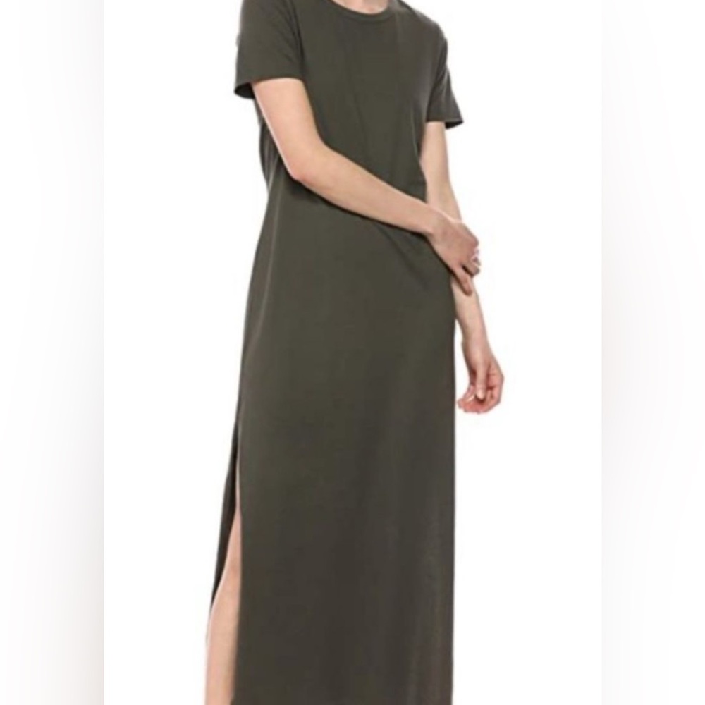 AG Adriano Goldschmied Olive Green Maxi Dress w/ leg side slit - women’s Small